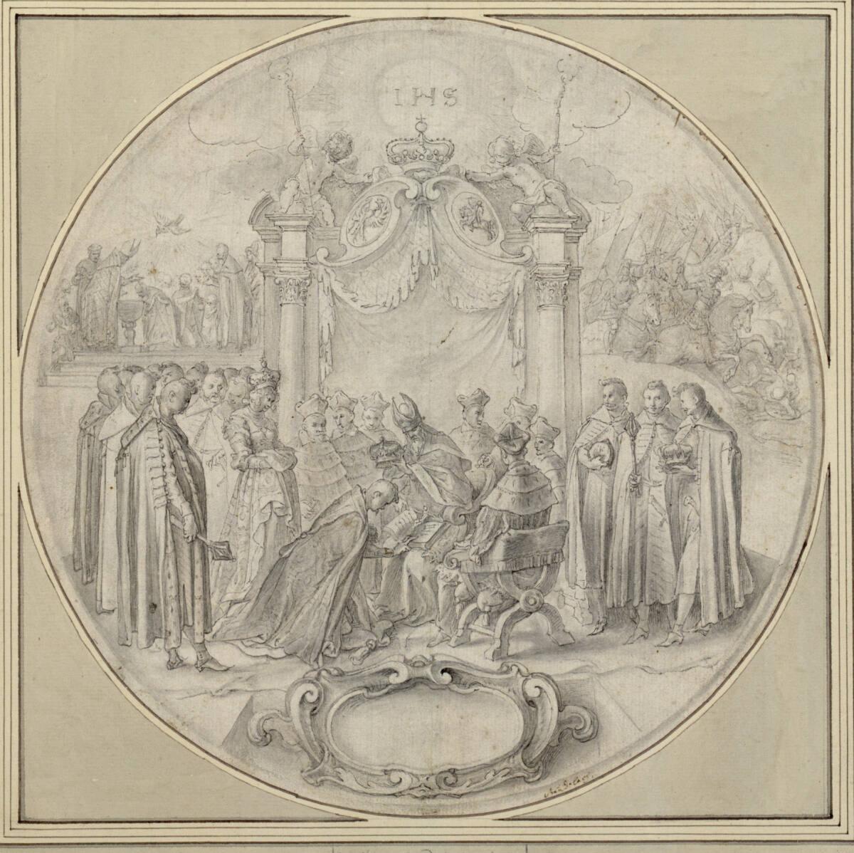 Matthäus Gundelach, Die Krönung Wladislaws, des ersten christlichen Königs von Polen (Entwurf f…