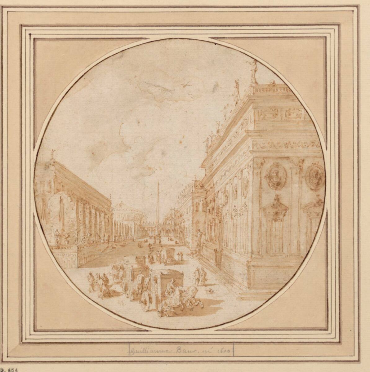 Palaststraße in einer italienischen Stadt, Johann Wilhelm Baur