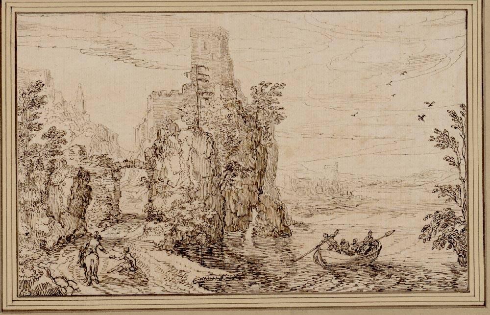 Isaak Major, Felsenlandstrasse an einem Flussufer, Inv. Nr.: 3492