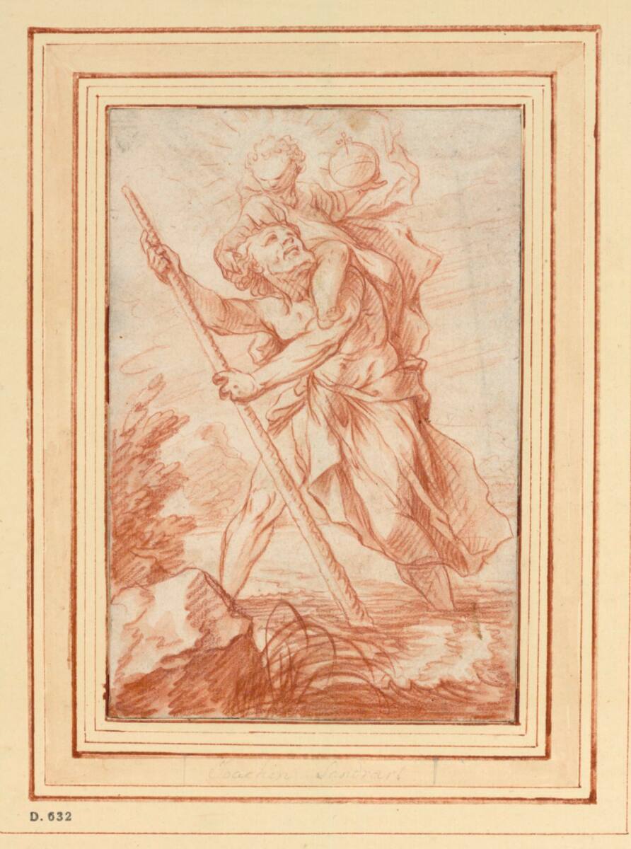 Heiliger Christophorus (das Christuskind auf den Schultern tragend), Joachim von Sandrart the Elder, 1683