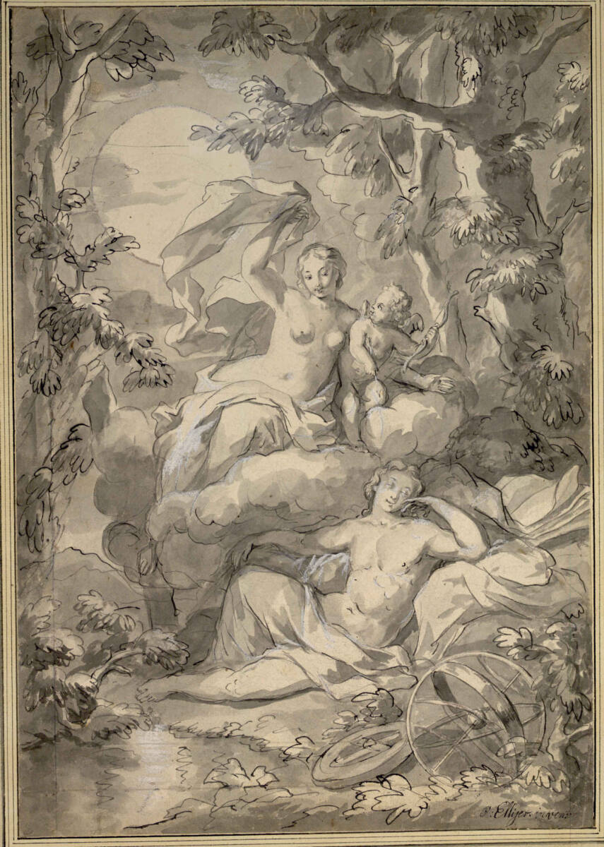 Luna und Amor betrachten den schlafenden Endymion, Ottmar Elliger the Younger