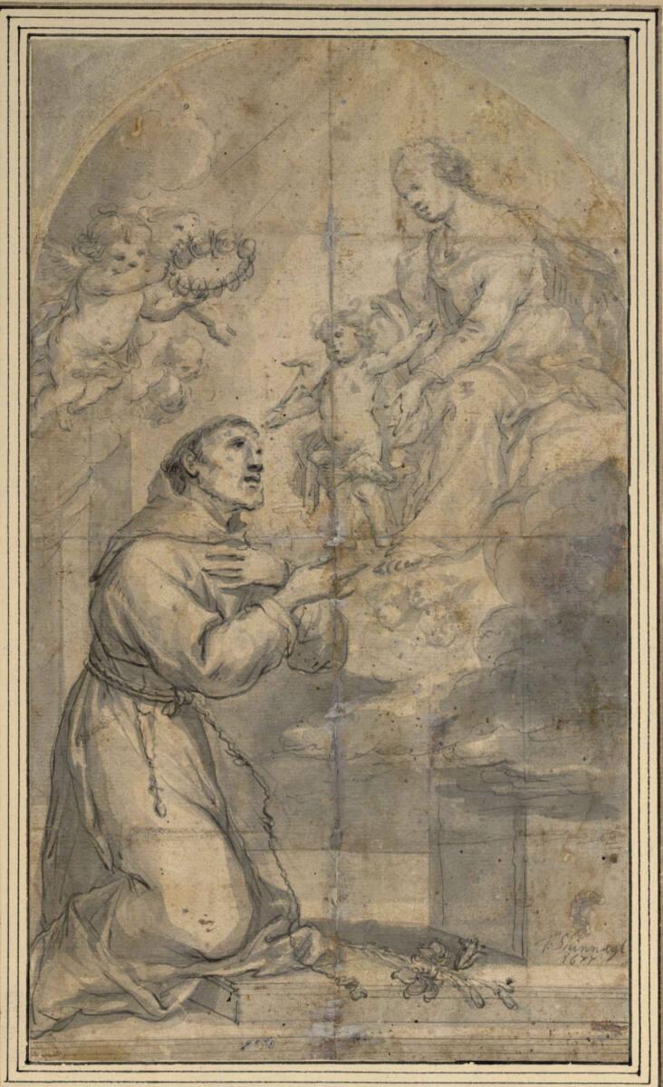 Tobias Schinnagl, Die Madonna mit dem Jesusknaben erscheint dem heiligen Antonius, Inv. Nr.: 37…