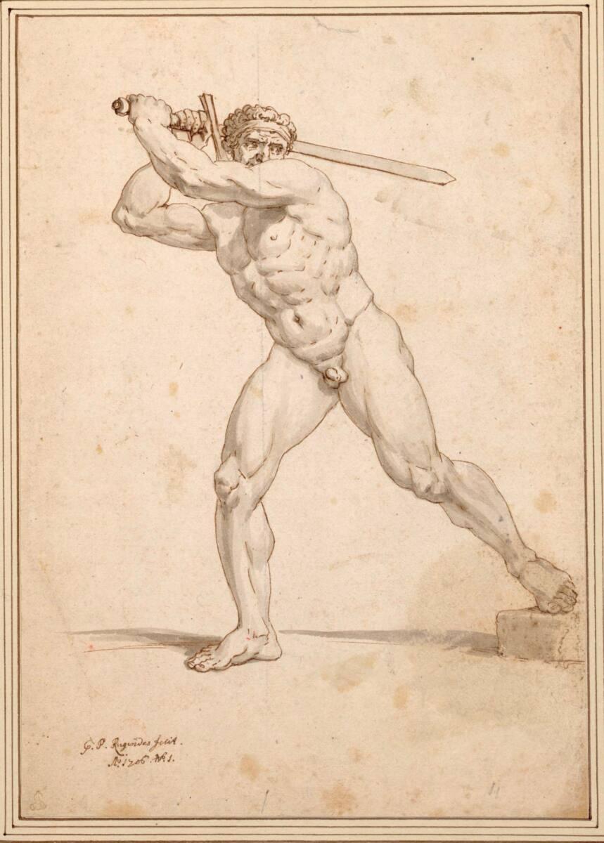Georg Philipp Rugendas, Nackter Schwertkämpfer, Inv. Nr.: 3804