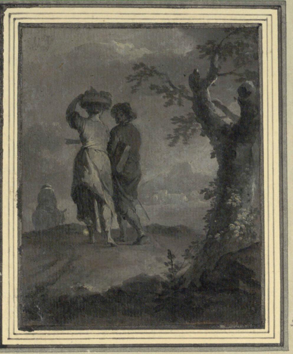 Franz de Paula Ferg, Capricci : 5. Bäuerliches Paar am Wege in die Stadt, Inv. Nr.: 3848