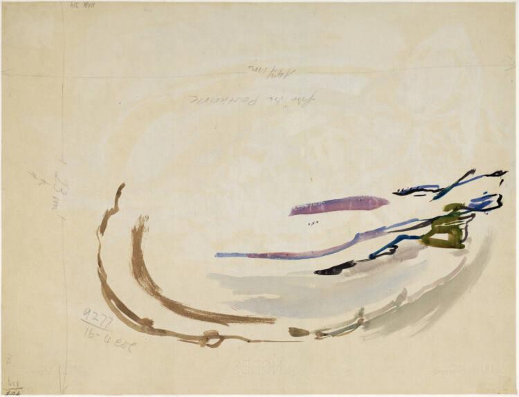 Oskar Kokoschka, Skizze eines Tellers mit darauf liegendem Fisch, Inv. Nr.: 44588v