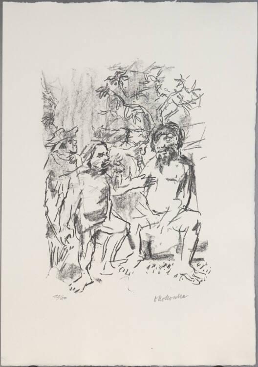 Oskar Kokoschka, Odysseus von Melantheus verspottet (XVII, 212 - 232), Inv. Nr.: DG1977/64/28