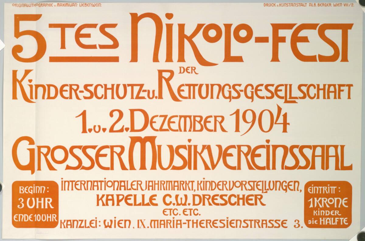 Maximilian Liebenwein, 5TES NIKOLO-FEST DER KINDERSCHUTZ- U. RETTUNGS-GESELLSCHAFT; 1. u. 2. DE…