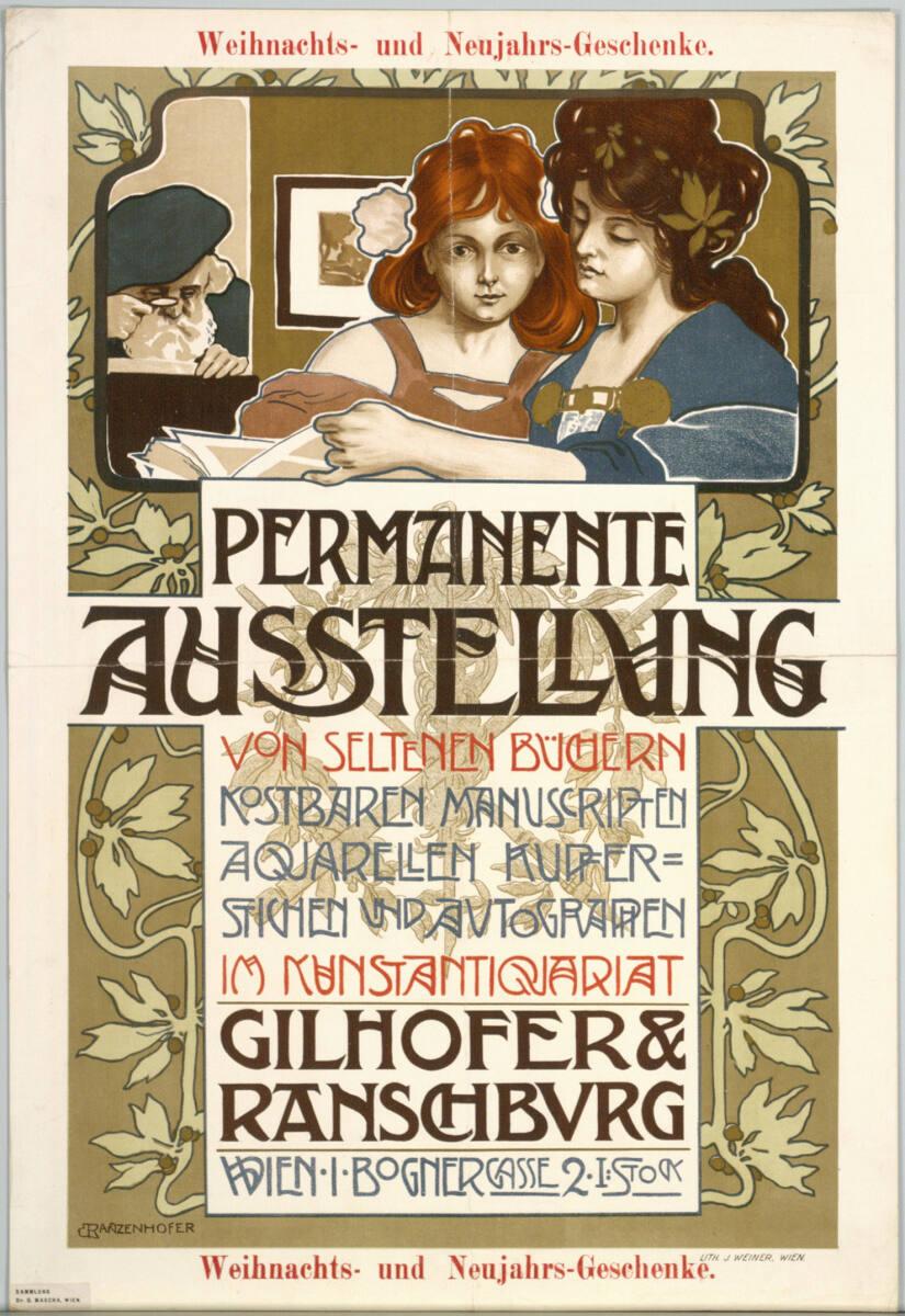 Emil Ranzenhofer, PERMANENTE AUSSTELLUNG; KUNSTANTIQUARIAT GILHOFER & RANSCHBURG; WIEN I., BOGN…