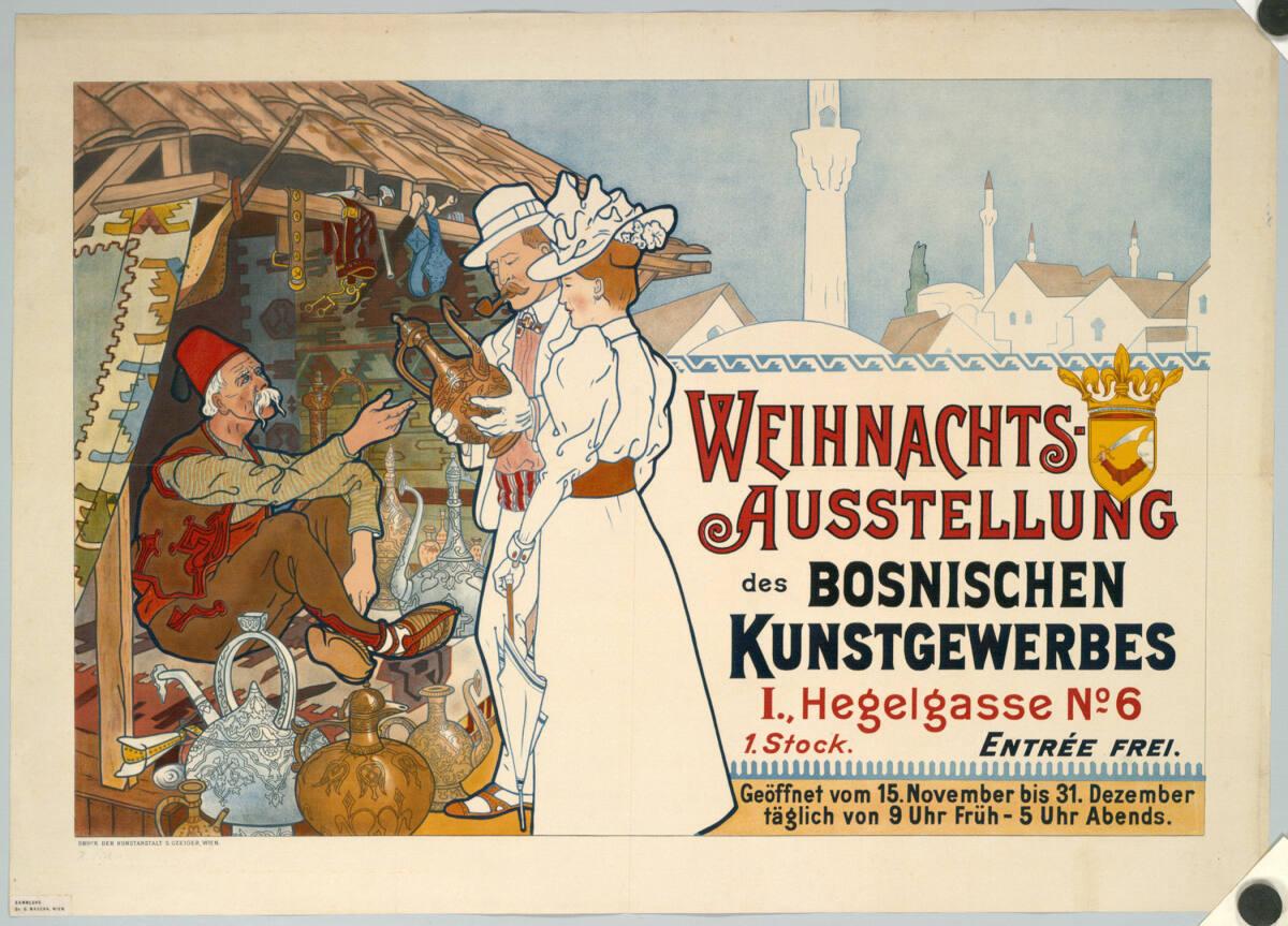 Rudolf Pick, WEIHNACHTSAUSSTELLUNG DES BOSNISCHEN KUNSTGEWERBES; I., Hegelgasse 6, Inv. Nr.: DG…