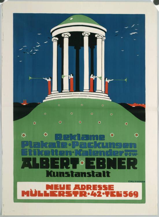 Emil Pirchan, Reklame, Plakate, Packungen, Etiketten, Kalender; Kunstanstalt Albert Ebner, Inv.…