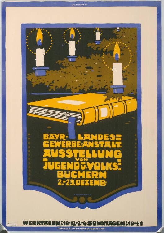 Emil Pirchan, BAYR. LANDESGEWERBE-ANSTALT; AUSSTELLUNG VON JUGEND- UND VOLKSBÜCHERN, Inv. Nr.: …
