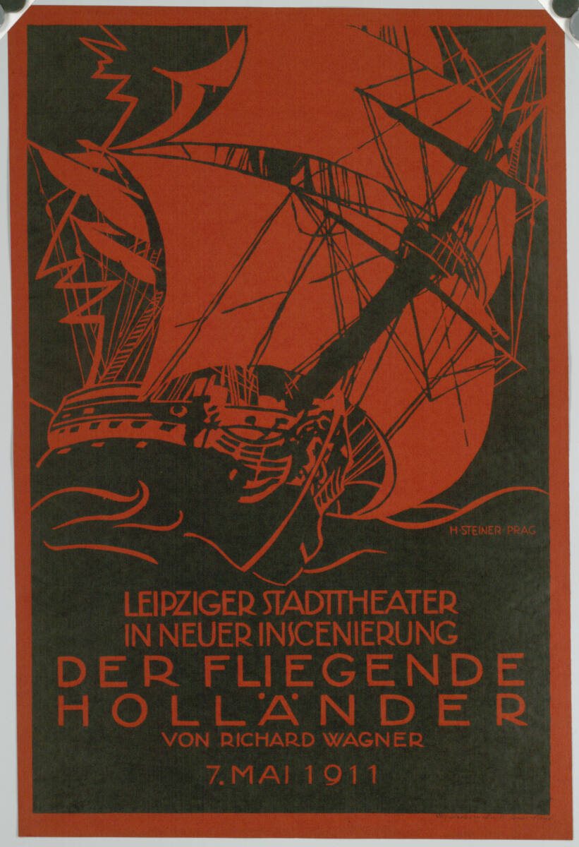 LEIPZIGER STADTTHEATER; DER FLIEGENDE HOLLÄNDER; RICHARD WAGNER; 1911, Hugo Steiner-Prag, 1911