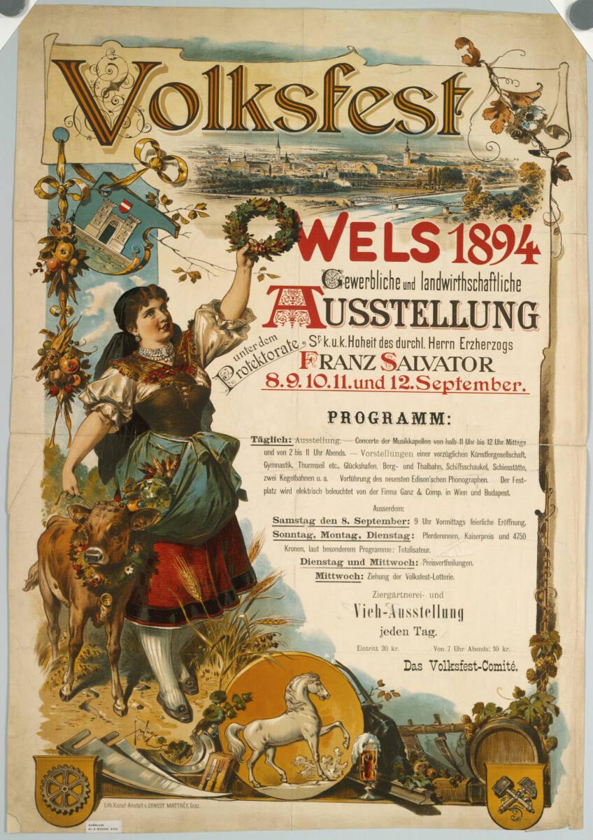 Ferdinand Wüst, Volksfest WELS 1894, Inv. Nr.: DG2003/1289
