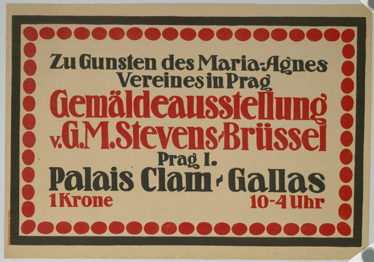 Anonym, Gemäldeausstellung v. G. M. Stevens-Brüssel; Prag I., Palais Clam-Gallas