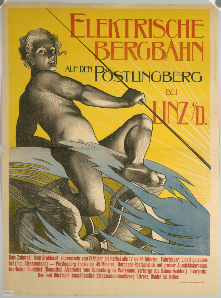 Anonym, ELEKTRISCHE BERGBAHN AUF DEN PÖSTLINGBERG BEI LINZ, Inv. Nr.: DG2003/1537