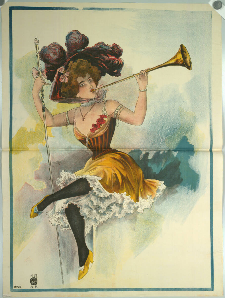 Sitzende Trompeterin (Blankoplakat), JacobWeiner
