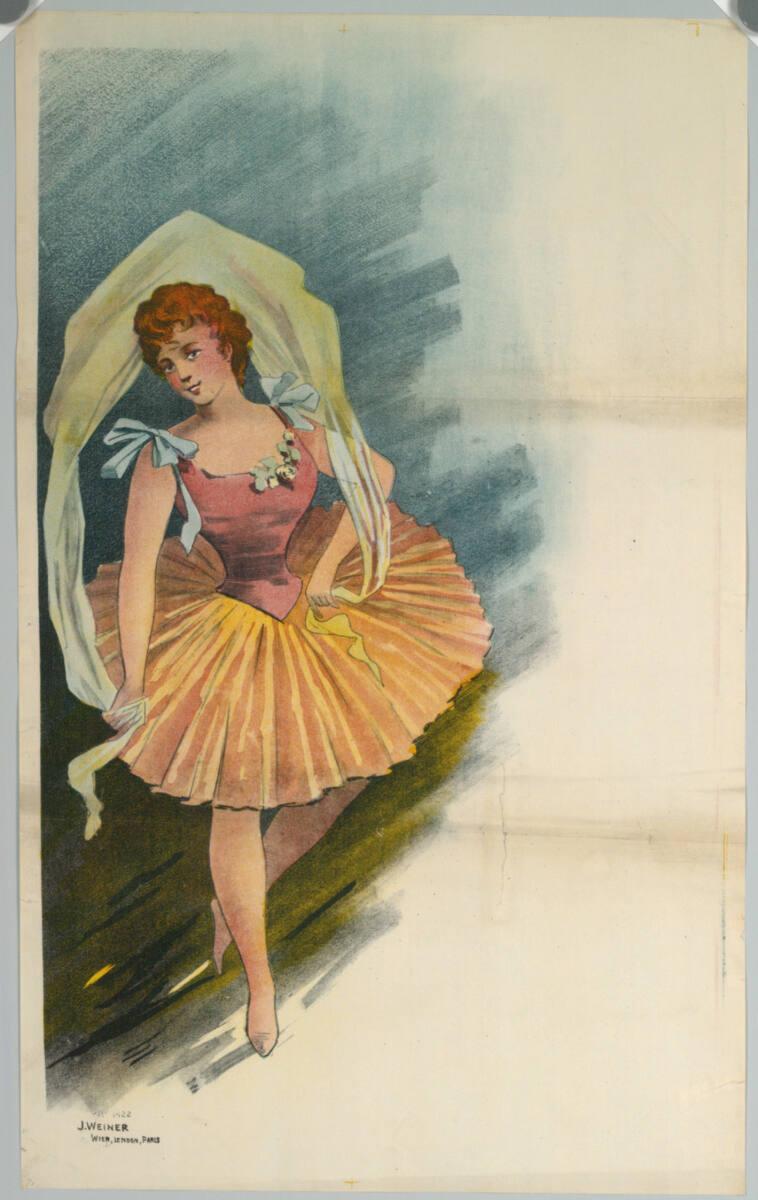 Anonym, Balleteuse in Rot und Gelb (Blankoplakat), Inv. Nr.: DG2003/1676