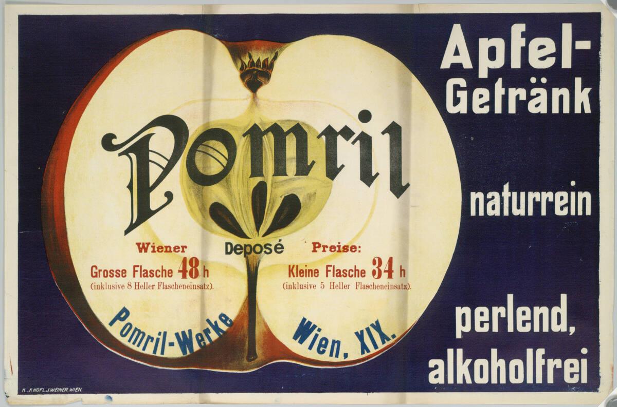 Anonym, Pomril, Apfel-Getränk; Pomril-Werke, Wien XIX., Inv. Nr.: DG2003/1690