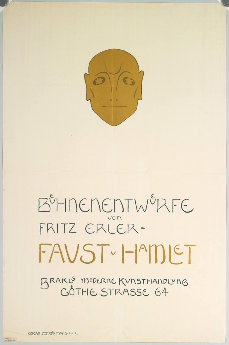 Fritz Erler, BÜHNENENTWÜRFE VON FRITZ ERLER; FAUST u. HAMLET; BRAKLS MODERNE KUNSTHANDLUNG GOET…