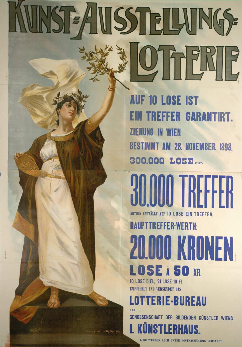 Anonym, KUNST-AUSSTELLUNGS-LOTTERIE; 1898; GESELLSCHAFT DER BILDENDEN KÜNSTLER WIENS, KÜNSTLERH…