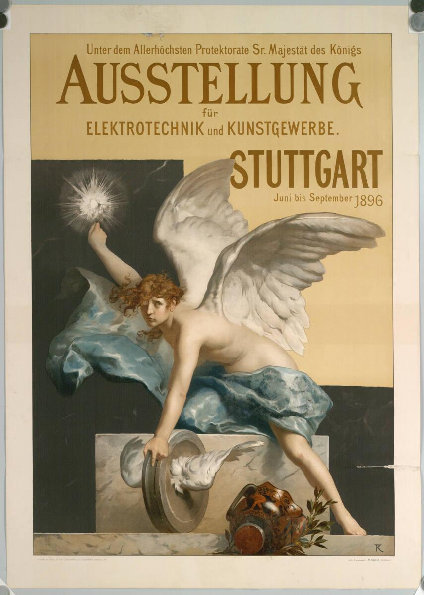 Ferdinand Keller, AUSSTELLUNG für ELEKTROTECHNIK UND KUNSTGEWERBE. STUTTGART; 1896, Inv. Nr.: D…