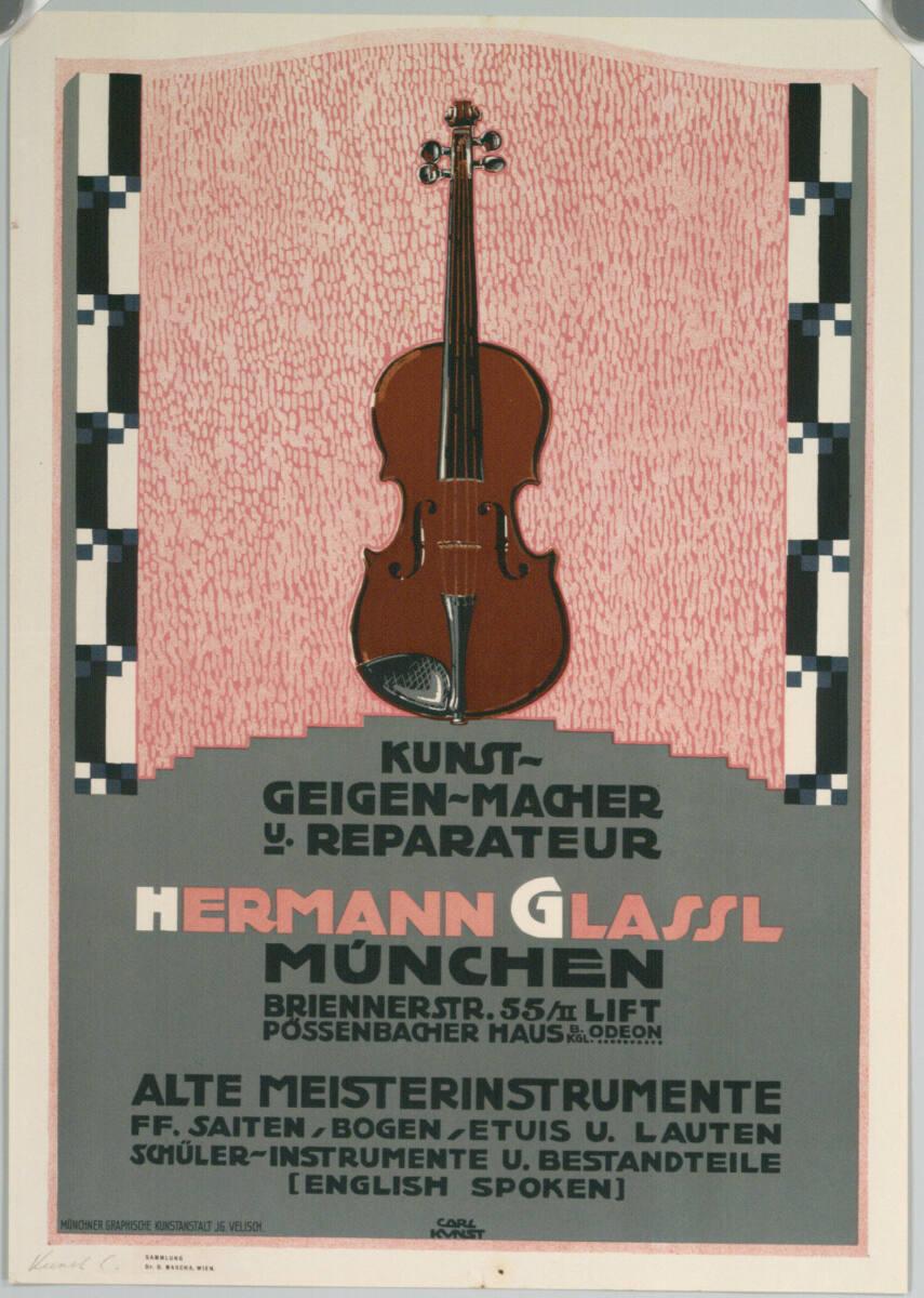 Carl Kunst, HERMANN GLASSL; KUNST-GEIGEN-MACHER & REPARATEUR; MÜNCHEN, Inv. Nr.: DG2003/2084