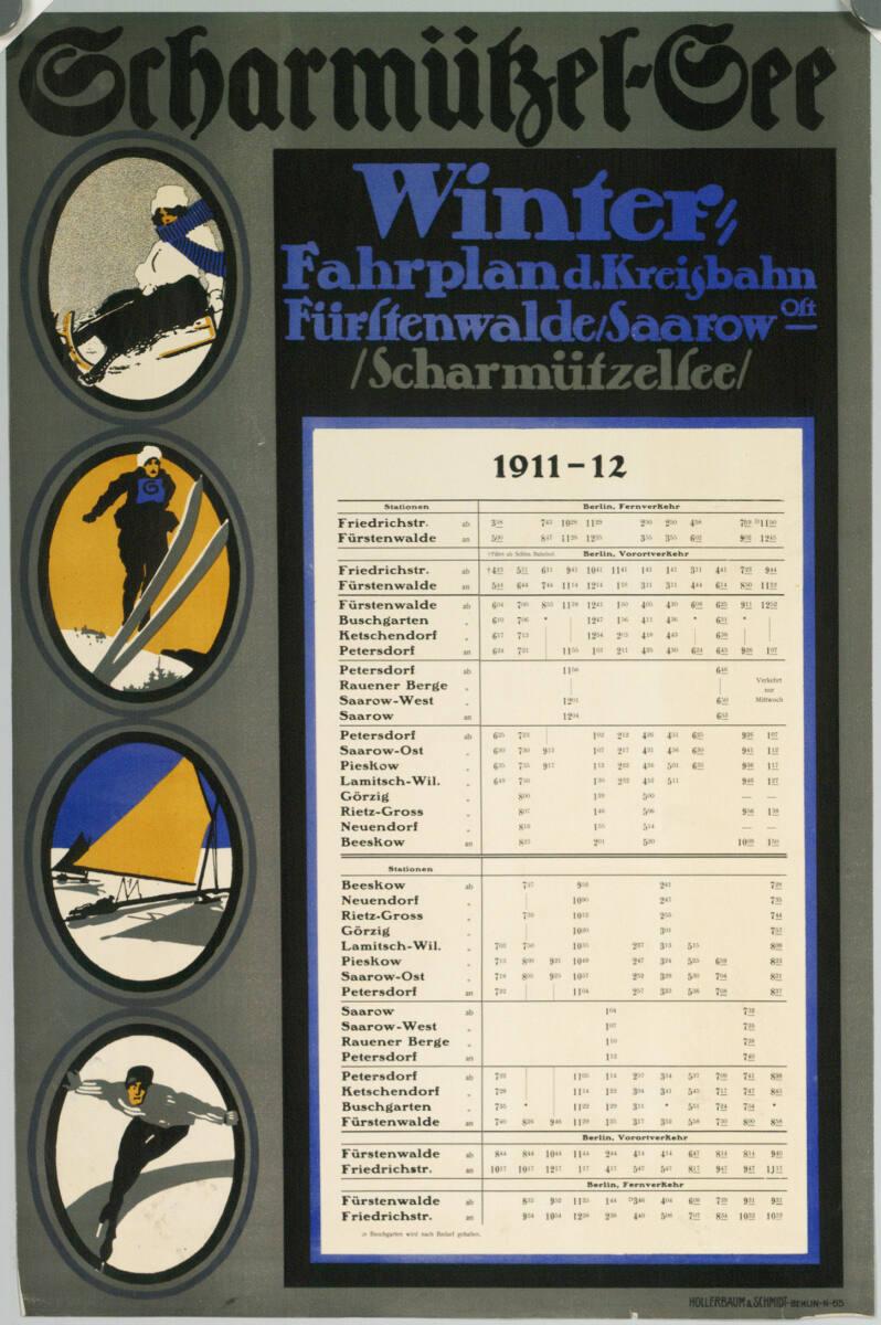 Anonym, Scharmützel-See; Winter-Fahrplan der Kreisbahn Fürstenwalde/Saarow/Scharmützelsee 1911-…