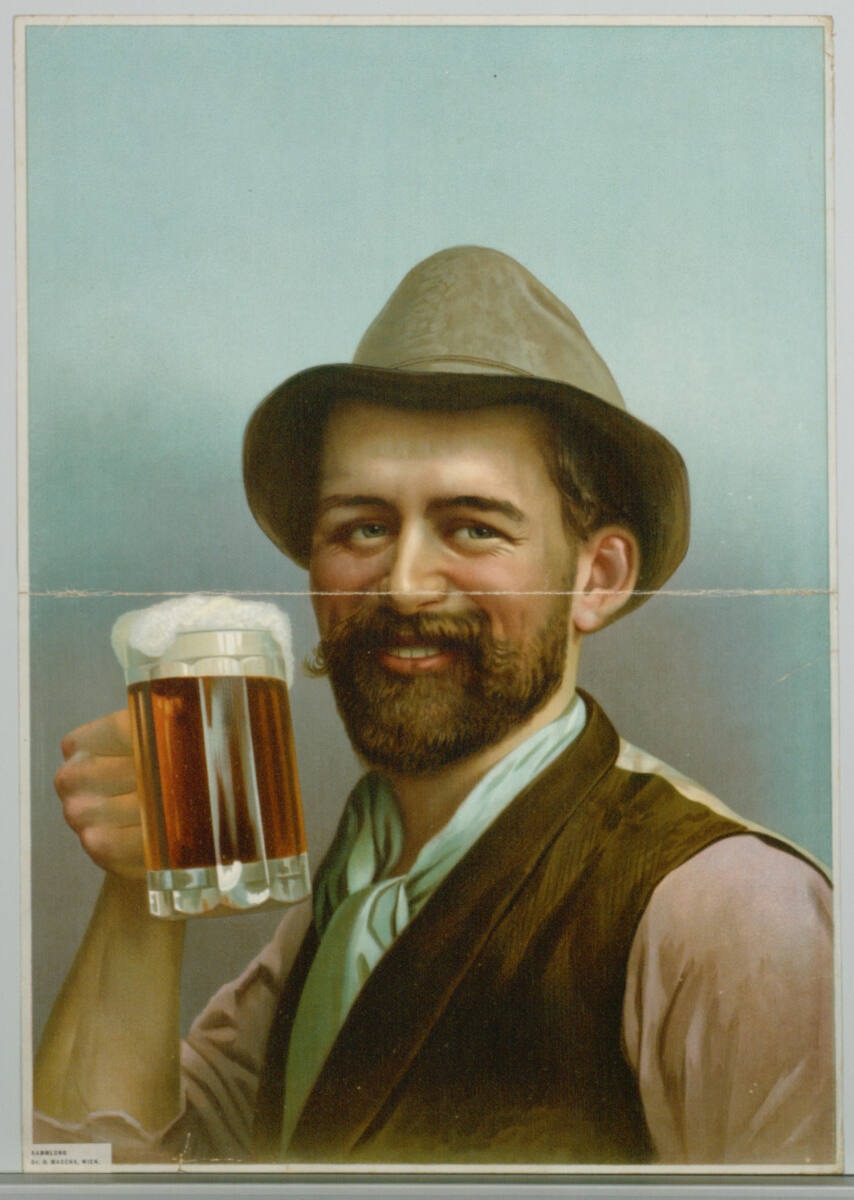 Prosit! Biertrinker mit Glas