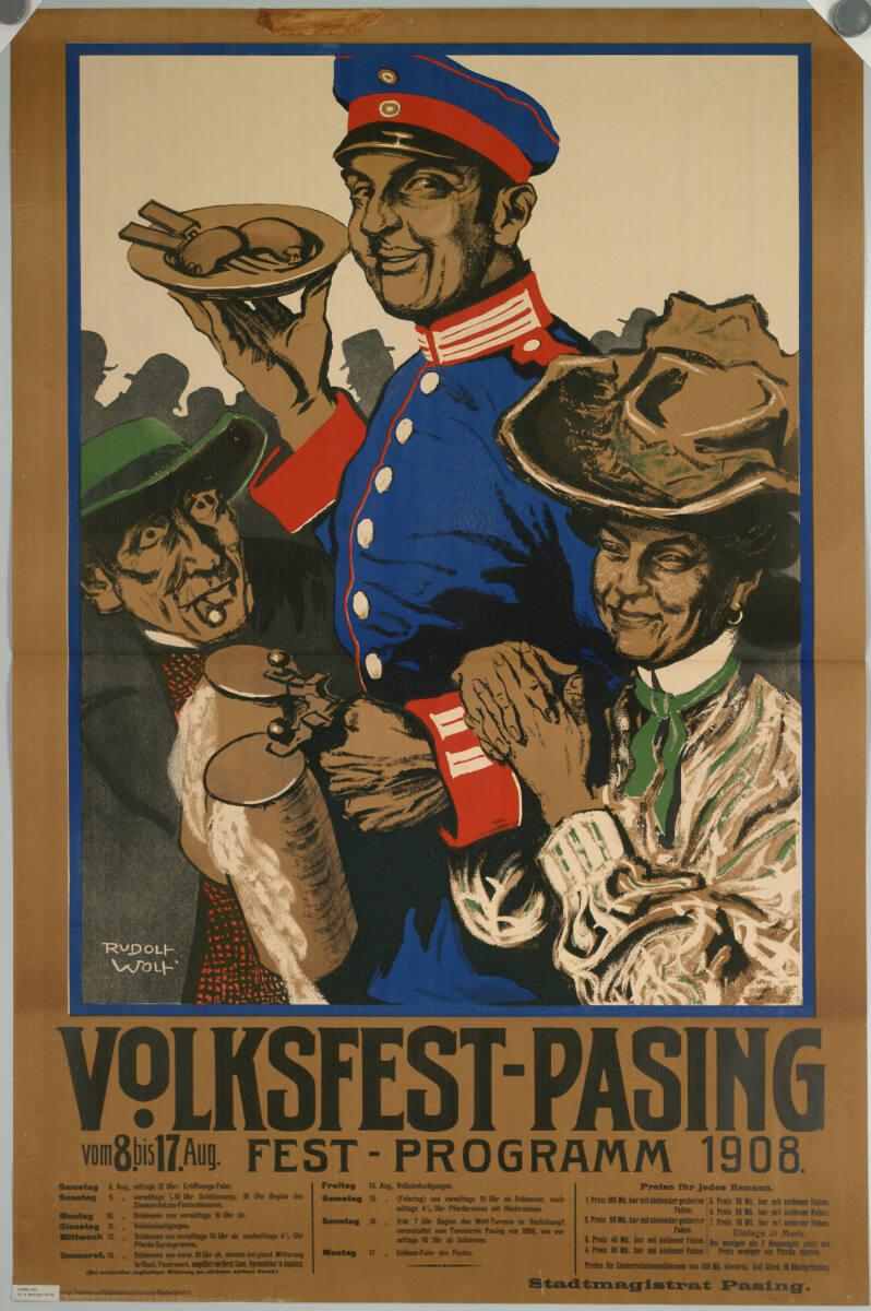 Rudolf Robert Wolf, VOLKSFEST PASING; 1908; FEST-PROGRAMM, Inv. Nr.: DG2003/2399