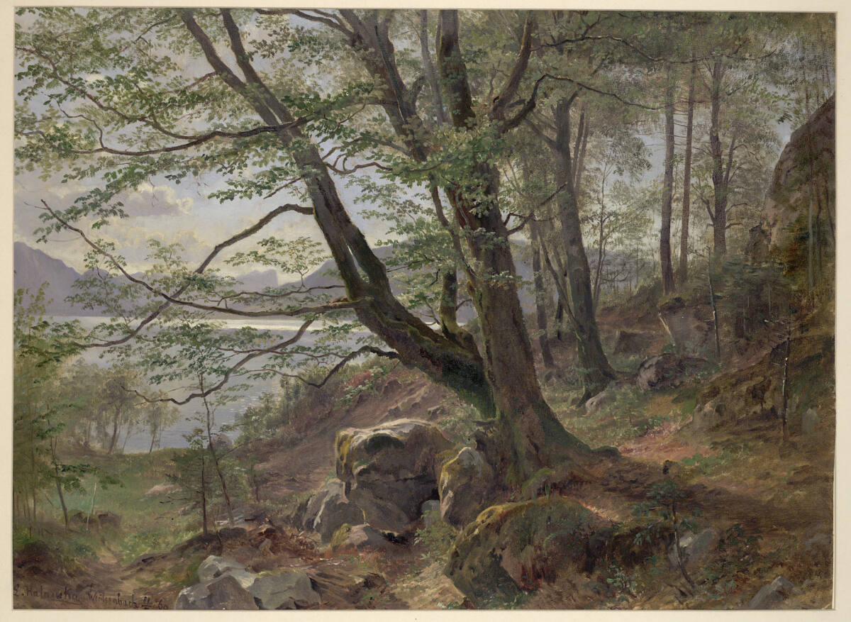 Ausblick auf den Attersee, Ludwig Halauska, 1869