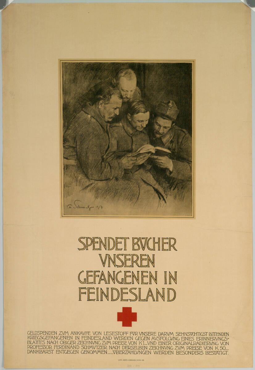 Ferdinand Schmutzer, SPENDET BÜCHER UNSEREN GEFANGENEN IN FEINDESLAND, Inv. Nr.: DG1918/113
