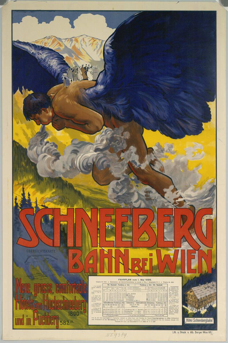 Alfred Roller, SCHNEEBERGBAHN BEI WIEN; FAHRPLAN vom 1. Mai 1898, Inv. Nr.: DGNF9319