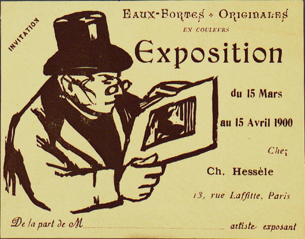 Anonym, INVITATION; Exposition du 15 Mars au 15 Avril 1900; Chez Ch. Hessèle, Inv. Nr.: DGNF688…