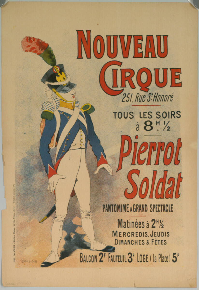 NOUVEAU CIRQUE; Pierrot Soldat, Paris ImprimerieChaix
