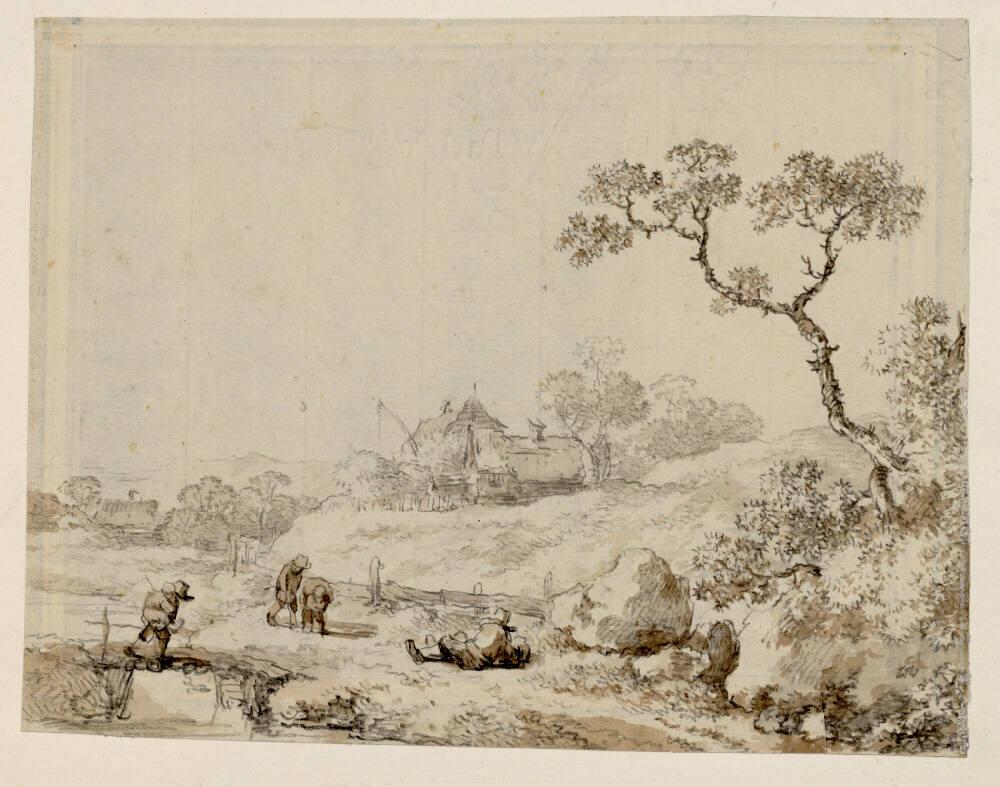 Christian Wilhelm Ernst Dietrich, Dorflandschaft, Inv. Nr.: 4116v