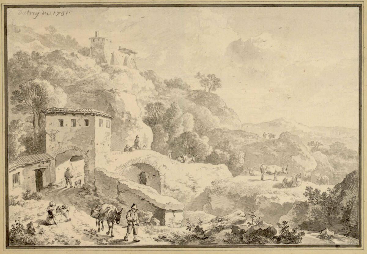 Christian Wilhelm Ernst Dietrich, Italienische Landschaft mit Brückentor, Inv. Nr.: 4132