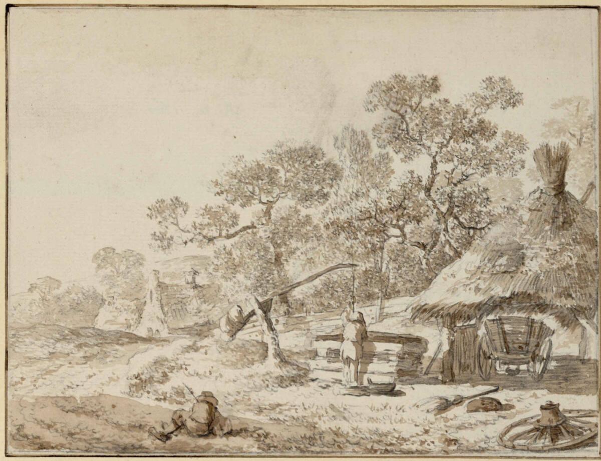 Christian Wilhelm Ernst Dietrich, Dorfidylle, Inv. Nr.: 4133