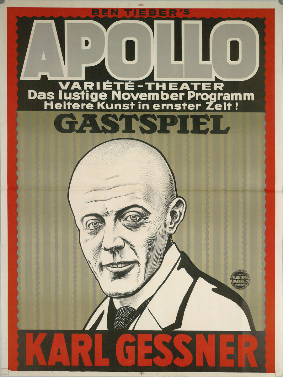 Anonym, BEN TIEBER'S APOLLO VARIÉTÉ-THEATER; Das lustige November Programm; GASTSPIEL KARL GESSNER (oberer Teil von DG1914/699)