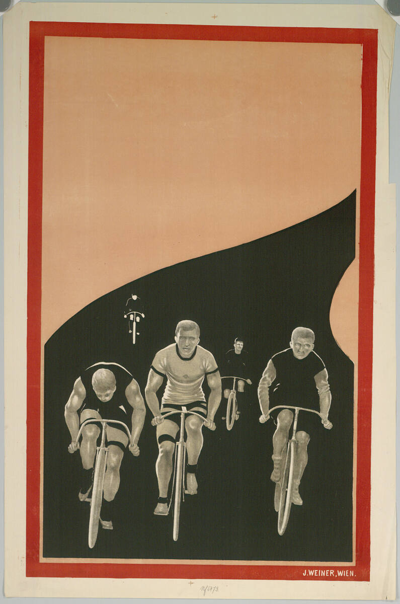 Plakat für ein Radrennen (vor der Schrift), JacobWeiner