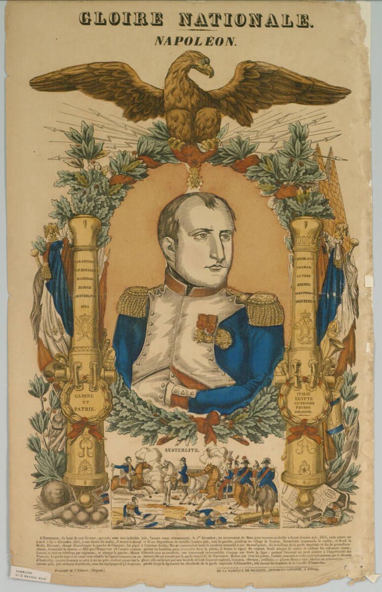 Anonym, GLOIRE NATIONALE; NAPOLÉON; la bataille d'Austerlitz; Le 2 décembre 1805, Inv. Nr.: DG2…