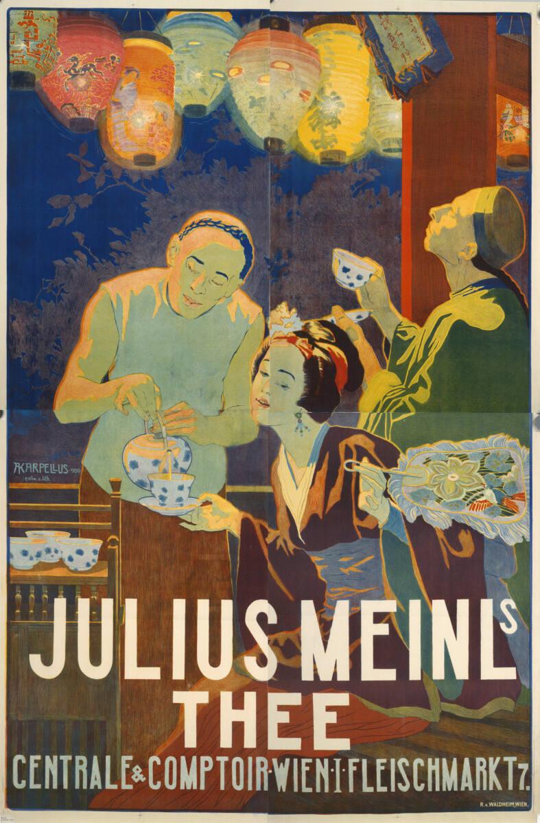 Adolf Karpellus, JULIUS MEINLS THEE; CENTRALE & COMPTOIR WIEN I., FLEISCHMARKT 7 (linker oberer…