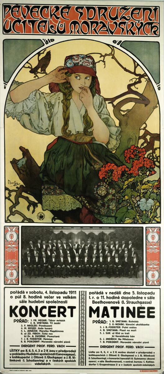 Alfons Maria Mucha, PÉVECKÉ SDRUZENÍ UCITELU MORAVSKYCK; KONCERT MATINÉE, Inv. Nr.: DG2004/1391
