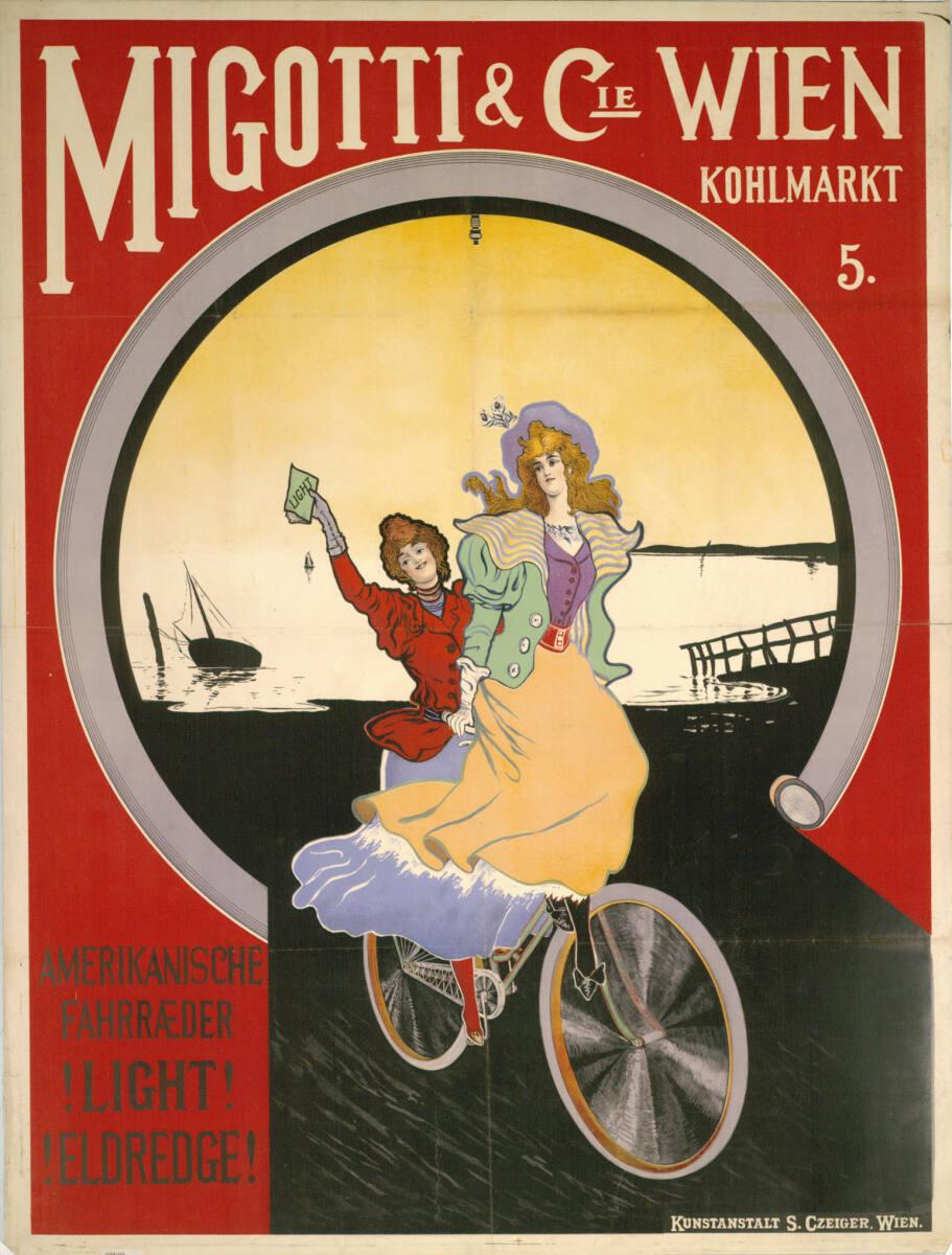 Raphael Kirchner?, MIGOTTI & CIE. WIEN; AMERIKANISCHE FAHRRÄDER, Inv. Nr.: DG2004/1443