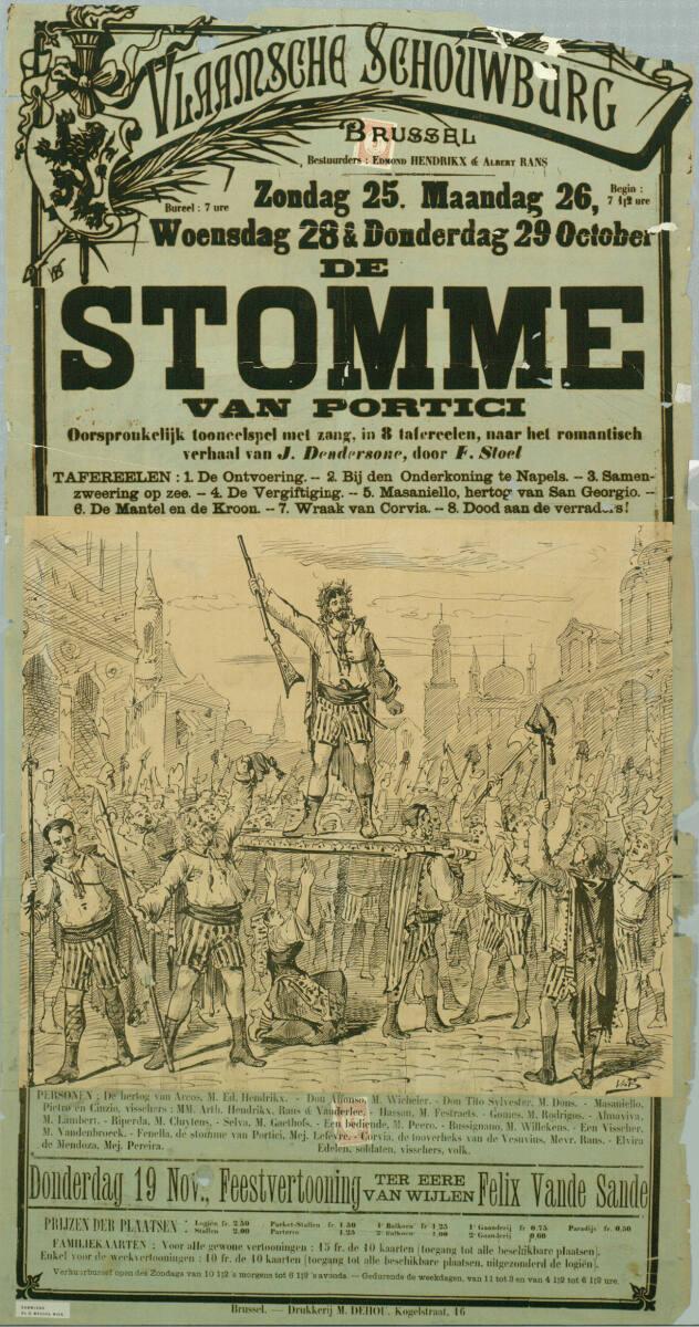 Anonym, VLAAMSCHE SCHOUWBURG; BRUSSEL; DE STOMME VAN PORTICI, Inv. Nr.: DG2004/2708