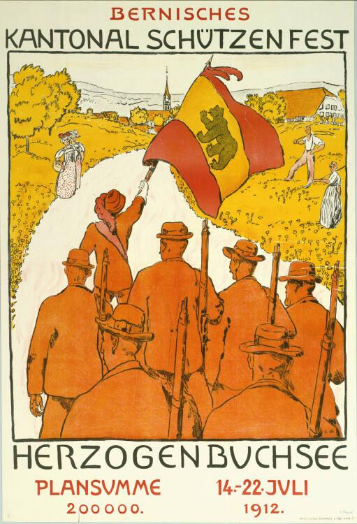 Cuno Amiet, BERNISCHES KANTONAL SCHÜTZENFEST; HERZOGENBUCHSEE; 14. - 22. JULI 1912, Inv. Nr.: D…