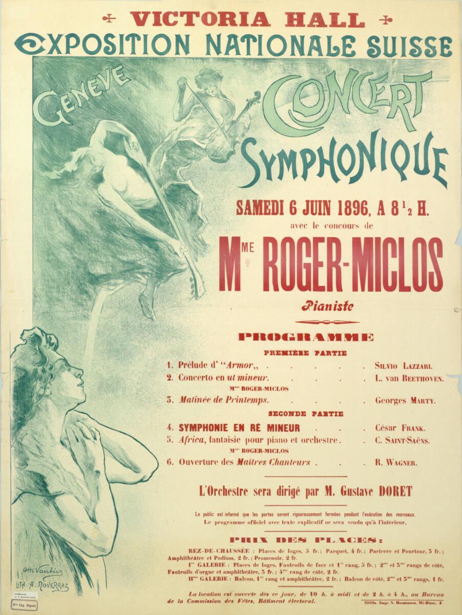 Otto Vautier, VICTORIA HALL; EXPOSITION NATIONALE SUISSE; GENÈVE; CONCERT SYMPHONIQUE; SAMEDI 6…